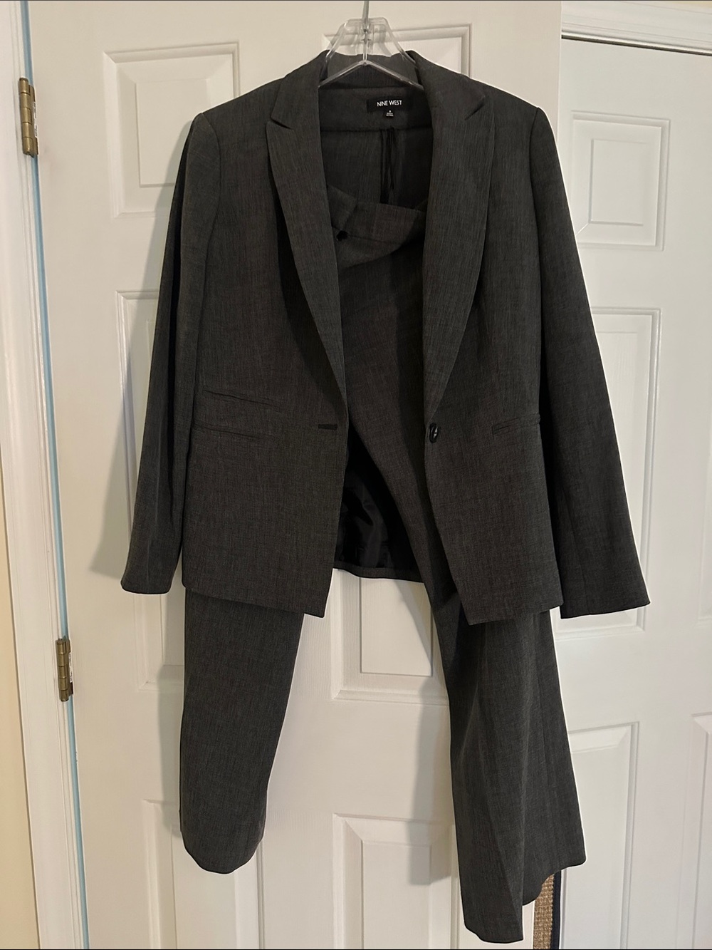 Nine West Dark Charcoal Women's Blazer & Trouser Suit